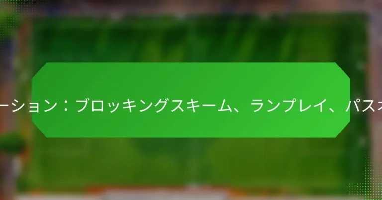 Iフォーメーション：ブロッキングスキーム、ランプレイ、パスオプション