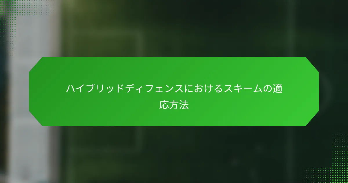 ハイブリッドディフェンスにおけるスキームの適応方法
