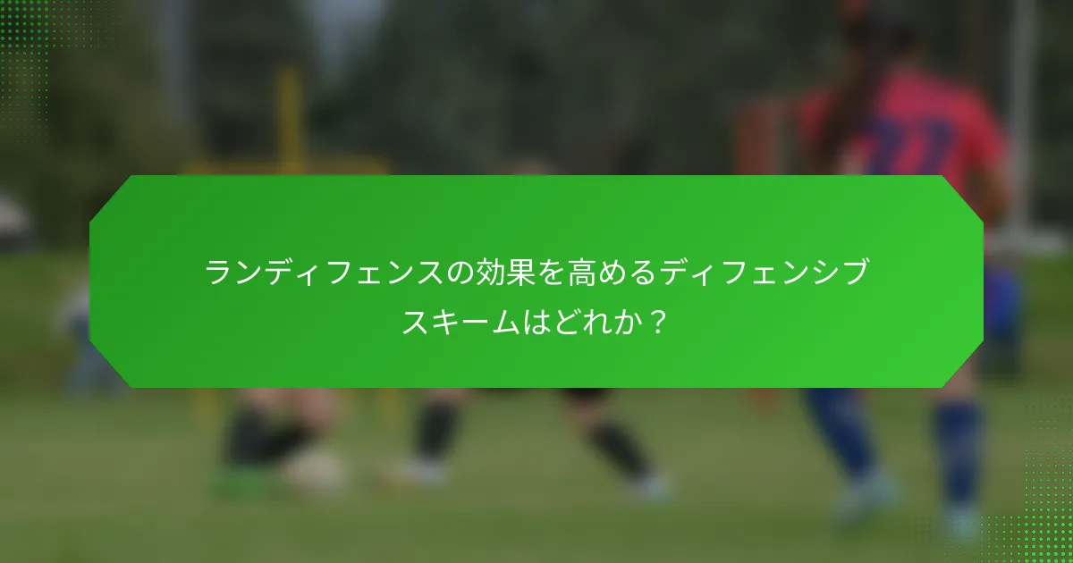 ランディフェンスの効果を高めるディフェンシブスキームはどれか?