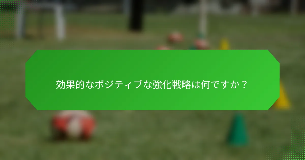 効果的なポジティブな強化戦略は何ですか？